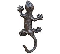 liuxiaofei Metal Gecko Outdoor Statue Wall-Mounted Decor Hanging Wrought Iron Gecko Hook for Garden Indoor Outdoor Decor Coffee