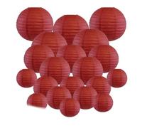 LIUXIN 20 Pcs/set Dark Red Paper Lantern Ball 6" 8" 10" 12" Wine lampion lampionnen Wedding Party Home Outdoor Hanging Decor