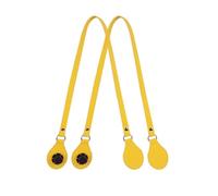 LIUXIN 2Pcs Long Edge Painting Handles Faux Leather Flat PU Belt Drop End with Silver Rivet for OBag for Body