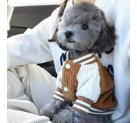 LIUXIN Cute Embroidered Pet Baseball Jackets Dog Clothes For Small Medium Cat Teddy Coat Puppy Spring Clothes Warm