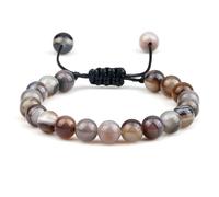 LIUXIN Fire Agates Onyx Beads Bracelet Bangles Healing Natural Stone Chakra Prayer Charm Buddha Adjustable Jewelry