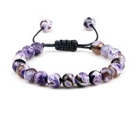 LIUXIN Fire Agates Onyx Beads Bracelet Bangles Healing Natural Stone Chakra Prayer Charm Buddha Adjustable Jewelry
