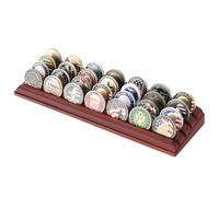 LIUYALO Challenge Coin Holder Display Military Challenge Coin Display Stand Solid Wood 4 Row Coin Rack