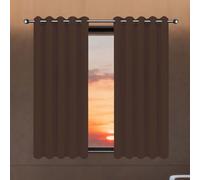 LIUYANYAN Thermal Blackout Curtains 440 x 360 cm Drop Thermal Insulated Super Soft Blackout Eyelet Curtains for Living Room Bedroom Windows Nursery, Brown