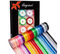 LIUYAXI 20 Colors 100 Yard Satin Ribbon Rolls, 2/5" Wide 5 Yard/Roll, Rainbow Ribbon Perfect for Gift Wrapping Crafts Hair Bows Wedding Party Decoration and More