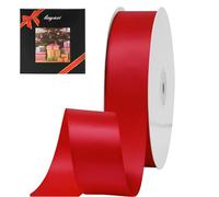 LIUYAXI Double Faced Hot Red Satin Ribbon, 1-1/2" X Continuous 25 Yards, Ribbons Perfect for Gift Wrapping Wedding Bouquet Decor DIY Craft Bow Making & Other Projects