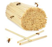 LIUYIDM Nesting Tubes for Wild Bees 300 Pieces 20 cm Length Nesting Sleeves Insect Hotel Filling Material Wheat Stalks Nesting Aids Bee Hotel Tubes DIY Bee Hotel Construction Kit, for Bees and Insects