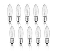 Liuyife 10 Pack 23V 3W Replacement Bulbs with E10 Screw Base, Warm White Light 2700K, Suitable for Christmas Lights, Decorative Bulbs, for Christmas Pyramid, Wreath Lighting
