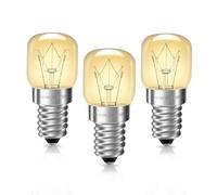 Liuyife 3 Pack Oven Bulb Screw E14 Dimmable, 300°C Heat Resistant, 2700K Warm White, SES Small Edison Screw Base Light Bulbs for Microwave, Oven, Salt Lamp, Fridge, Freezers