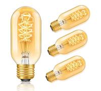 Liuyife 4 Pack Dimmable T45 Vintage Edison Light Bulbs, E27 Screw-in Filament Light Bulb Warm White 2700K for Bedroom, Cafe, Chandelier, Bookstore, Interior Decoration