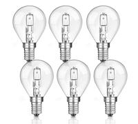 Liuyife G45 E14 Golf Ball Bulb 28W, Dimmable, Warm White 2700K 370LM, SES Small Edison Screw Mini Globe, E14 Classic Clear Round Bulb for Chandelier, Wall Lamp, Table Lamp, Pack of 6