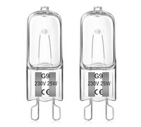 Liuyife G9 25W Halogen Oven Bulbs, Dimmable, 300℃ Heat Tolerant, 2700K Warm White, 260LM, 25W Capsule Bulb for Oven, Wax Burner, Cooker Hood, Lava Lamp G9 Base, 2 Pack