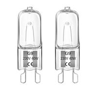 Liuyife G9 40W Halogen Oven Bulbs Dimmable, 300℃ Heat Tolerant, 2700K Warm White 520LM, 40W Capsule Bulb for Oven, Wax Burner Bulbs, Cooker Hood, 14.5inch Lava Lamp G9 Base, 2 Pack