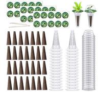 Liuyoyo 121PCS Hydroponic Garden Accessories Seed Pod Kit Root Plant Basket Planting Kit Replacement Pod Cups Pot Hydroponic Pods Including Grow Baskets Insulation Lids Plant Grow Sponges Label