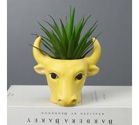 Liuyoyo 1pcs Succulent Flower Pot Ceramic Pot Porcelain Plant Flower Pot Ceramic Planter Indoor Decorative for Succulent Orchid or Small Plants (Yellow)