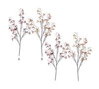Liuyoyo 4 PCS Artificial Red Berry Branch, Fake Berry Picks, Artificial Berries Bendable Stems Branches, Christmas Picks Faux Holly Berries Branches