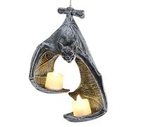 Liuyoyo Bat Wall Tealight Holder Bat Wall Sconce Candle Holder Gothic Black Resin Candle Holders Halloween Candlestick Hanging Decor for Home Party