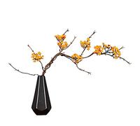Liuyoyo Cherry Blossom Branches Without vase Decor Flowers Branch Artificial Cherry Blossom Tree Stem 34Inch Long Stem Fake Plum Blossom Flowers Arrangement for Wedding Home Japanese Decor(orange-1pc)