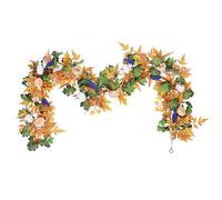Liuyoyo Fall Garland, Artificial Maple Leaf Pumpkin Decor Garland Autumn Thanksgiving Decor, Fall Decor Leaves Garland, Fall Leaves Garland White Pumpkins Garland Fall Leaves (A)