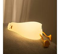 Liuyoyo Lying Flat Duck Night Light, LED Squishy Duck Night Light Creative Light Up Duck Lamp, USB Rechargeable Silicone Dimmable Touch Nightlight