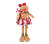 Liuyoyo Stractable Christmas Gingerbread Man, Standing Gingerbread Plush Stuffed, Adjust Leg Height Christmas Figurines Ornaments, Christmas Plush Gingerbread Man Christmas Decor