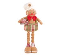 Liuyoyo Stractable Christmas Gingerbread Man, Standing Gingerbread Plush Stuffed, Adjust Leg Height Christmas Figurines Ornaments, Christmas Plush Gingerbread Man Christmas Decor