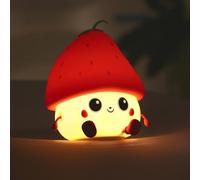 Liuyoyo Strawberry Night Light Decor Cute Girl Gift Berry Trouble Nightlight Cartoon Small Objects Office Decompression Strawberry Atmosphere Light for Valentine's Day Anniversary Wedding Birthday(#1)