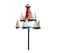 Liuyoyo Windmill Sailboat, New Art Garden Wind Sculpture Coastal Breeze Wind Sculpture Summer Lighthouse Sailboat Windmills 33.5 in 360 Swivel Lighthouse Sailboat Wind Sculptures