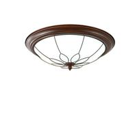 LIUYU Retro LED Round Ceiling Lamp Classic/Antique/Country/Industrial Style Recessed Metal Ceiling Light Glass Shade For Living Room Bedroom Kitchen Dining Room(6000K,Bronze 50CM)