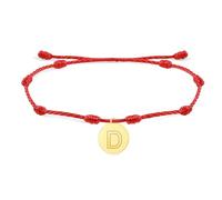 LIUYUYOUGO 7 Knot Lucky Red String Bracelets Adjustable Initial A-Z Charm Bracelets Red Knot Cord Handmade Braided Bangle Protection Good Amulet Jewelry Unisex Gift Letter D