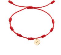 LIUYUYOUGO 7 Knot Red String Bracelet 12 Constellation Zodiac Sign Bracelets Golden Charm Handmade Ajustable Protection Good Luck Cord Braided Bracelet Astrology Amulet Jewelry Sagittarius