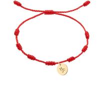 LIUYUYOUGO 7 Knot Red String Bracelet 12 Constellation Zodiac Sign Bracelets Golden Charm Handmade Ajustable Protection Good Luck Cord Braided Bracelet Astrology Amulet Jewelry Capricorn