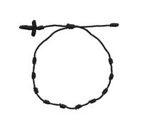LIUYUYOUGO 7 Knots Family Bracelet Set 6Pcs Handmade Cross Charm Protection Good Lucky Red String Braided Bracelets For Family And Friends Adjustable Wristband Amulet Jewelry Black