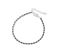 LIUYUYOUGO 925 Sterling Silver Ball Bead Bracelet Handmade Braided Rope Beaded Bangle Adjustable Stackable Weave Cuff Wristbands Friendship Jewelry Gift For Women Girl Black