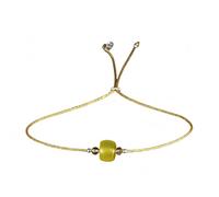 LIUYUYOUGO 925 Sterling Silver Crystal Bracelet For Women Real Stones Beaded Bracelets With Slider Buckle Handmade Beads Charm Natural Gemstone Bangle Personalized Jewelry Yellow Agate