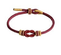 LIUYUYOUGO Braided Bracelets For Women Vintage Chinese Knot Bracelet Handmade Adjustable Woven Rope Bracelet Stackable Friendship Bracelet Diy Couple Bracelet For Men Gifts Burgundy Red