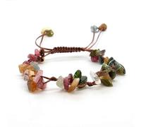LIUYUYOUGO Chakra Crystal Bracelet For Women 10 Mm Natural Stone Irregular Gravel Chip Beads Gemstone Bangle Adjustable Handmade Braided Lucky Amulet Jewelry Gifts Colorful Tourmaline