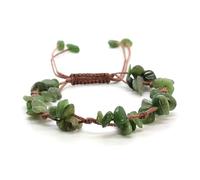 LIUYUYOUGO Chakra Crystal Bracelet For Women 10 Mm Natural Stone Irregular Gravel Chip Beads Gemstone Bangle Adjustable Handmade Braided Lucky Amulet Jewelry Gifts Green Aventurine