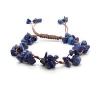 LIUYUYOUGO Chakra Crystal Bracelet For Women 10 Mm Natural Stone Irregular Gravel Chip Beads Gemstone Bangle Adjustable Handmade Braided Lucky Amulet Jewelry Gifts Lapis Lazuli