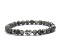 LIUYUYOUGO Cross Bracelet For Men 6Mm Natural Stone Lava Turquoise Tiger Eyes Crystal Bracelets Oval Antique Engraving Viking Beaded Elastic Wristband Religion Jewelry Gift Map Stone