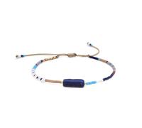 LIUYUYOUGO Crystal Beaded Bracelets For Women Rectangle Charm Natural Stone Bracelet Boho Handmade Braided Colorful Small Beads Bangle Adjustable Friendship Jewelry Gift Lapis Lazuli