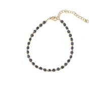 LIUYUYOUGO Crystal Bracelet For Women 3Mm Square Beaded Natural Stone Bracelets 18K Gold Plated Adjustable Chain Bangle Yoga Energy Gemstones Jewelry Gift Black Agate