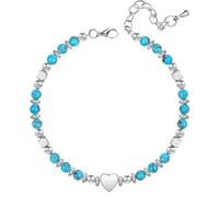 LIUYUYOUGO Crystal Bracelet For Women Adjustable Hearts Charm Bracelets Natural Stone Beaded Bangle Yoga Energy Gemstones Jewelry Teen Girls Gift With Encourage Quote Card Turquoise