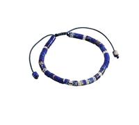 LIUYUYOUGO Crystal Bracelet For Women Colorful Boho Gemstone Beaded Bracelets Natural Stone Barrel Beads Handmade Braided Wristband Beach Jewellery Mum Christmas Birthday Gifts Lapis Lazuli