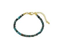 LIUYUYOUGO Faceted Natural Stone Beaded Bracelet Women Boho Colorful Stackable Crystal Beads Bracelets 18K Gold Plated Adjustable Chain Trendy Handmade Gemstone Jewelry Gifts Strawberry Crystal