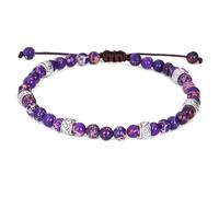 LIUYUYOUGO Natural Stone Bracelet For Women Bohemia Colorful Emperor Stone Crystal Bracelets Handmade Braided Bangle Yoga Chakras Ethnic Gemstones Beads Jewelry Gift Purple