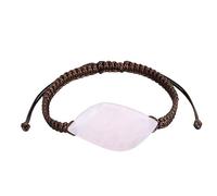 LIUYUYOUGO Natural Stone Bracelet For Women Trendy Horse Eye Beads Charm Crystal Bracelets Handmade Braided Brown Rope Bangle Yoga Energy Gemstones Jewelry Men Gift Rose Quartz