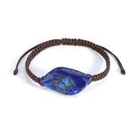 LIUYUYOUGO Natural Stone Bracelet For Women Trendy Horse Eye Beads Charm Crystal Bracelets Handmade Braided Brown Rope Bangle Yoga Energy Gemstones Jewelry Men Gift Lapis Lazuli