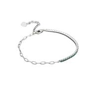 LIUYUYOUGO Silver Tennis Bracelet For Women 925 With Shiny Cubic Zirconia Bracelets Adjustable Splicing Paperclip Chain Crystal Bangle Fashion Wedding Party Jewelry Silver Green
