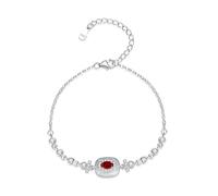 LIUYUYOUGO Sterling Silver Bracelet For Women Birthstone Bracelets With Shiny Crystal Diamonds Adjustable Rectangle Natural Gemstone Charms Bangle Luxury Fashion Jewellery Gift Jan - Garnet